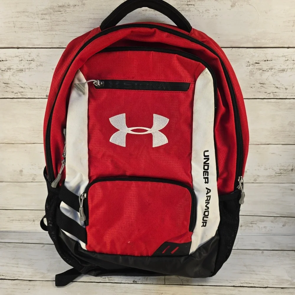 Under Armour Backpack Red White Black UA Soft Sleeve HeatGear Laptop Bag Sport